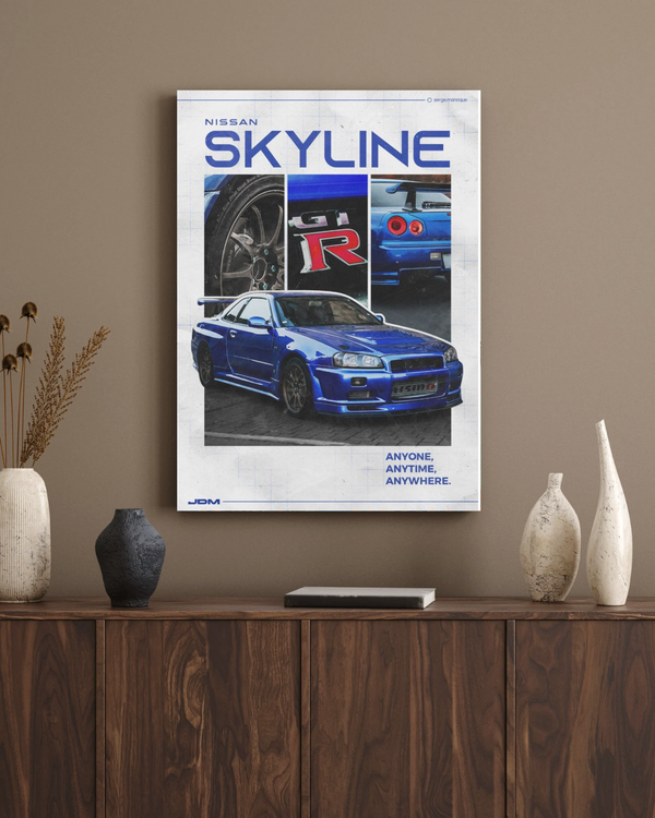 Nissan Skyline GTR R34 Aesthetic Poster – JDM Car Wall Art | POSTERYHUB