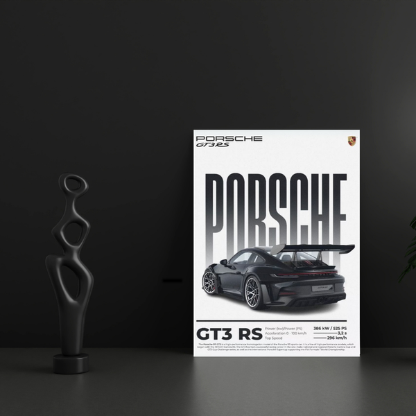 Black Porsche Poster – Premium Sports Car Wall Art | POSTERYHUB