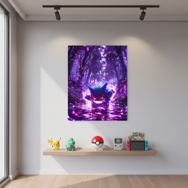 Gengar Aesthetic Poster – Dark Minimal Anime Wall Art | POSTERYHUB